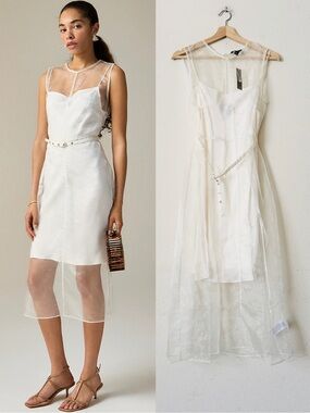 jcrew embroidered midi dress in ramie J Crew Embroidered Ramie Dress